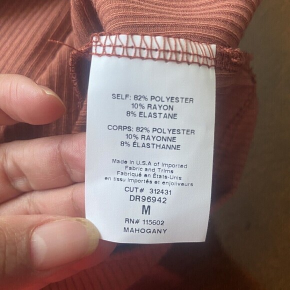 Women’s Lush V-Neck O-Ring Cutout Midi Dress Mahogany Size M new without tag - Picture 12 of 16